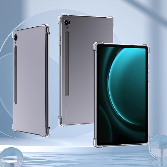 Puzdro pre Samsung Galaxy Tab S9 FE, s držiakom na stylus, silikónové, priehľadné