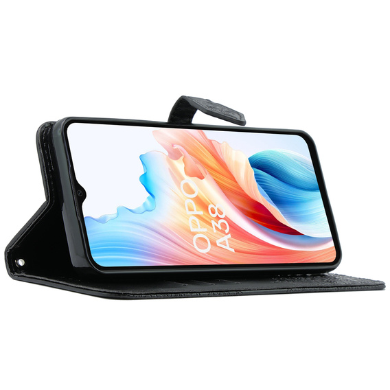 Klapkové puzdro pre Oppo A38 4G / Oppo A18 4G, Mandala, čierne