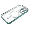 Puzdro pre iPhone 13 Pro, Electro MagSafe, zelený + sklo na displej