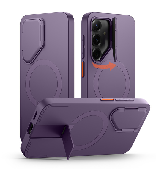 Puzdro pre Samsung Galaxy S25, Suritch Shockproof, pre MagSafe, fialové