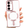Puzdro pre Samsung Galaxy S23, Electro MagSafe, ružové rose gold + sklo na displej
