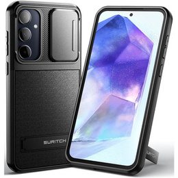 Puzdro pre Samsung Galaxy A55 5G, Suritch Kickstand, čierne