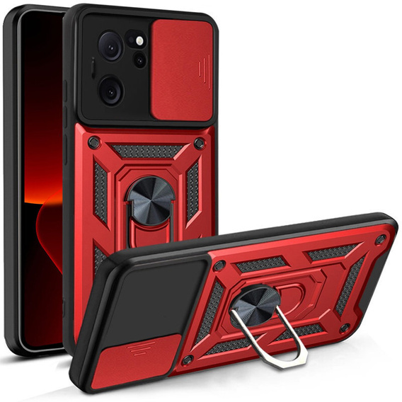 Obal na mobil pre Xiaomi 13T / 13T Pro, CamShield Slide, červené