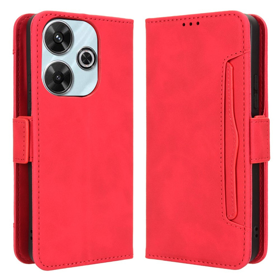 Klapkové puzdro pre Xiaomi Redmi 13, Card Slot, červené