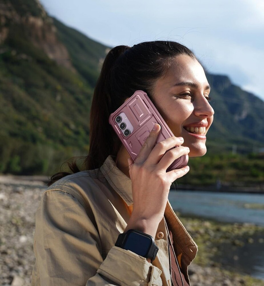Obrnené puzdro pre Samsung Galaxy A35, Dexnor Full Body (Two Frames), ružové rose gold