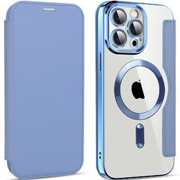 Klapkové puzdro pre iPhone 14 Pro Max, RFID Wallet MagSafe CamShield, modré