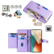 Klapkové puzdro pre Xiaomi Redmi Note 13 5G, Wallet Zipper Pocket, fialové