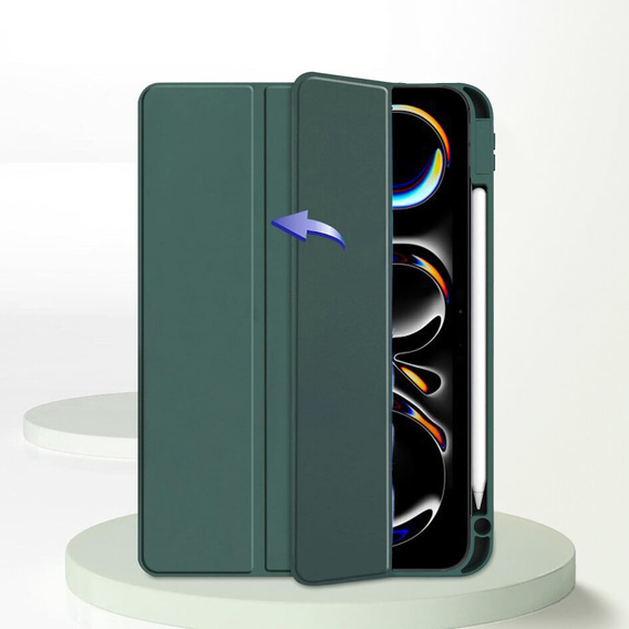 Puzdro pre Apple iPad Pro 13" 7 gen. 2024 (A2925, Smartcase Hybrid, so slotom na stylus, zelený