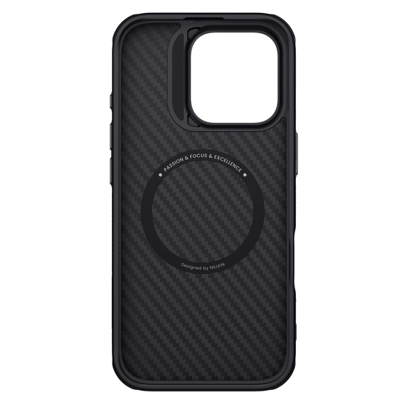 Puzdro pre iPhone 16 Pro, pancierované Nillkin, Carbon Fiber, pre Magsafe, zlaté