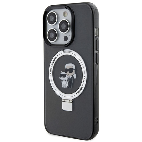Stojan na prstene Karl Lagerfeld Puzdro MagSafe Karl & Choupette pre iPhone 15 Pro