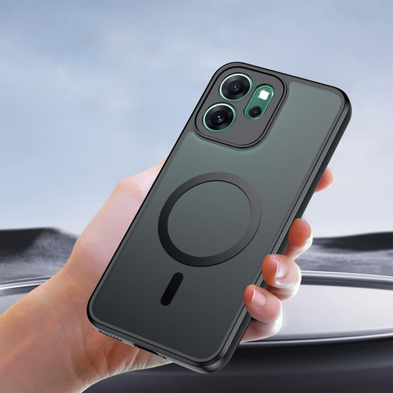Matné puzdro pre Oppo Reno 14F, pre MagSafe, priesvitné čierne