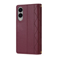 Puzdro s chlopňou pre Samsung Galaxy S25 Edge, Rhombus Crossbody Leather, bordové