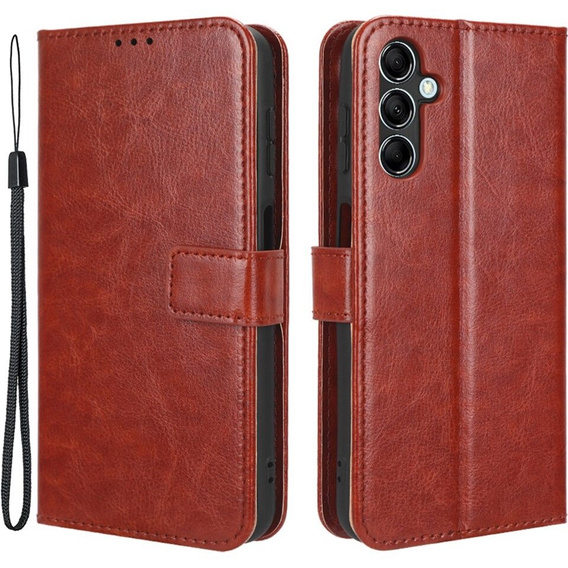 Klapkové puzdro pre Samsung Galaxy M34, Crazy Horse Wallet, hnedé
