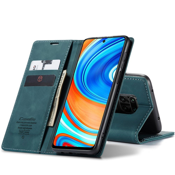 CASEME puzdro pre Xiaomi do Redmi Note 9s / 9 Pro, Leather Wallet Case, modré