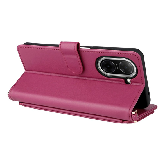 Puzdro s chlopňou pre Xiaomi Redmi A5, Crossbody Leather Wallet, bordové