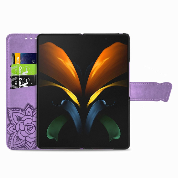 Klapkové puzdro pre Samsung Galaxy Z Fold 4 5G, Butterfly, fialové