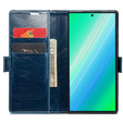 Klapkové puzdro pre Samsung Galaxy S23 Ultra, ERBORD Waxy Wallet, modré