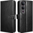 Klapkové puzdro pre Vivo V50 Lite 4G / 5G, Crazy Horse Wallet, čierne