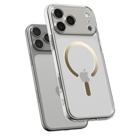 Spigen puzdro pre iPhone 17 Pro Max, Ultra Hybrid MagSafe, číre/zlaté