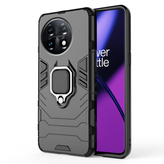 Obal na mobil pre OnePlus 11 5G, Kickstand Ring, čierne