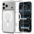 Spigen Ultra Hybrid MagSafe puzdro pre iPhone 17 Pro, číre / biele