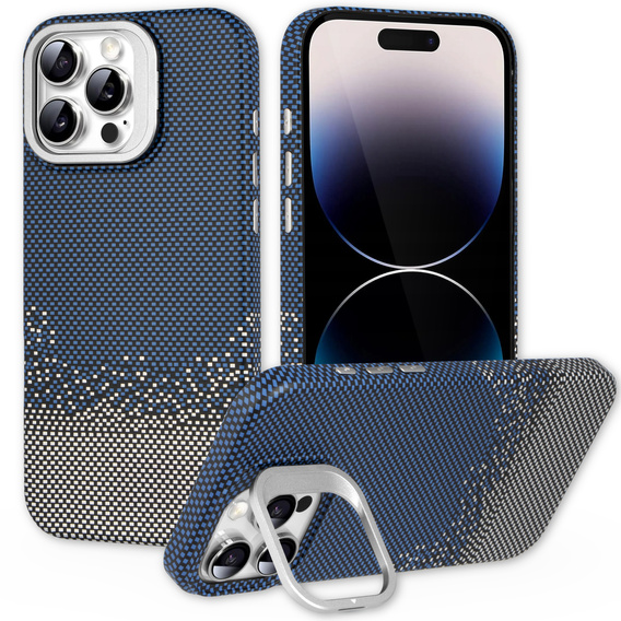 Puzdro pre iPhone 14 Pro, Frame Kickstand, pre MagSafe, Sand Blue