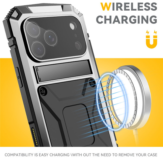 Puzdro R-JUST s podstavcom a integrovaným sklom pre iPhone 17 Pro Max