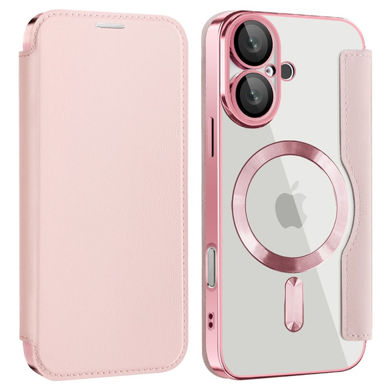 Klapkové puzdro pre iPhone 16, RFID Wallet MagSafe CamShield, ružové