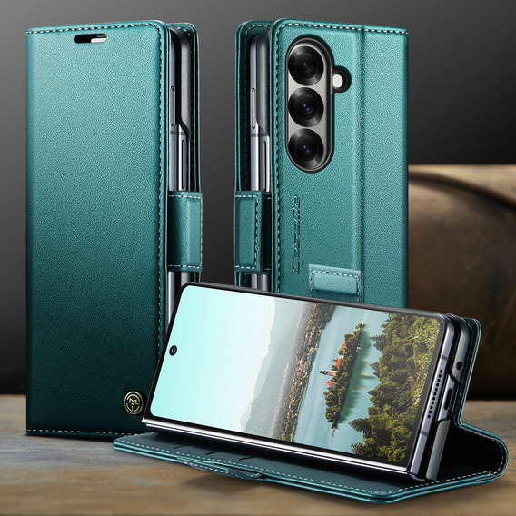 CASEME Litchi Wallet flipové puzdro pre Samsung Galaxy Z Fold7 5G