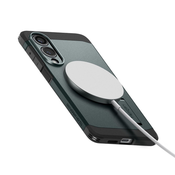 Puzdro Spigen pre Samsung Galaxy A36 5G, Tough Armor Mag MagSafe, čierne + tvrdené sklo 9H