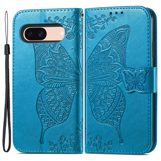Klapkové puzdro pre Google Pixel 8A, Butterfly, modré