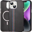 Puzdro pre iPhone 14, Carbon Fiber MagSafe, čierne