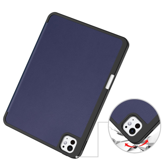 Puzdro pre iPad Pro 11" 2024 (5 gen.), Smartcase s priestorom pre stylus, tmavomodré