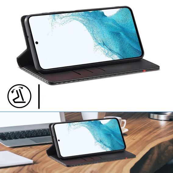 Flipové puzdro pre Samsung Galaxy S25, Carbon LC.IMEEKE, čierne
