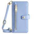 Klapkové puzdro pre Motorola Moto G54 5G, Wallet Zipper Pocket, modré
