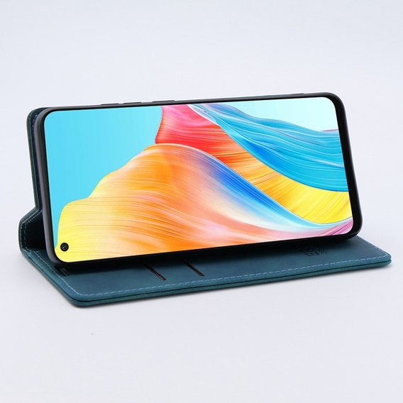 Puzdro pre Oppo A78 4G, ERBORD Vintage, peňaženka s chlopňou, modré