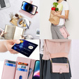 Klapkové puzdro pre iPhone 14 Pro Max, Wallet Zipper Pocket, ružové