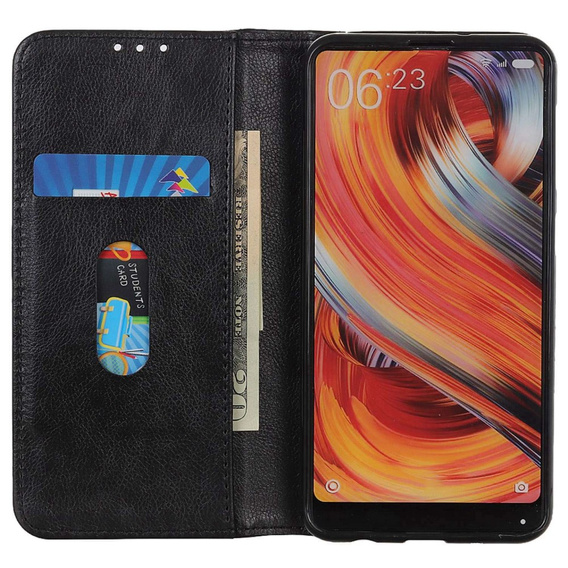 Flipové puzdro pre Xiaomi Poco F6 Pro, Split Leather, čierne
