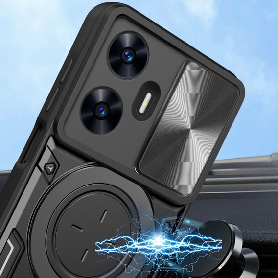 Pancierované puzdro pre Realme C55, CamShield Slide, čierne