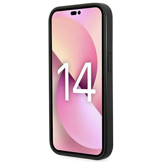 Karl Lagerfeld Obal na mobil pre iPhone 14 Pro Max, Saffiano Choupette Head Patch, strieborné