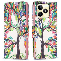 Klapkové puzdro pre Realme C53 4G, Wallet, tree of life, biele