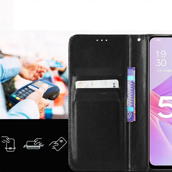 Klapkové puzdro pre Infinix Hot 30, Crazy Horse Wallet, čierne