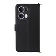 Puzdro s chlopňou pre Oppo Reno 13 Pro 5G, Crossbody Leather Wallet, čierne