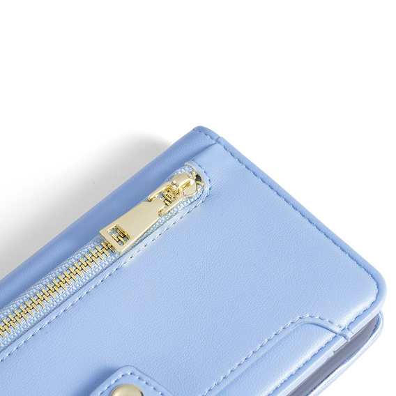 Klapkové puzdro pre Motorola Moto G54 5G, Wallet Zipper Pocket, modré