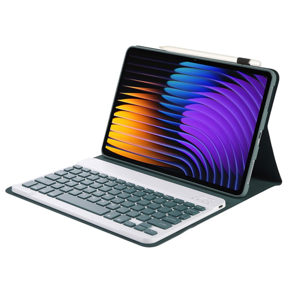 Puzdro s bluetooth klávesnicou pre Xiaomi Pad 7 / 7 Pro, zelené