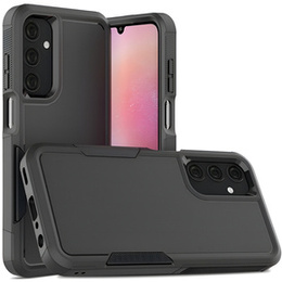 Pancierované puzdro pre Samsung Galaxy A25, dvojvrstvové, čierne + 9H sklo