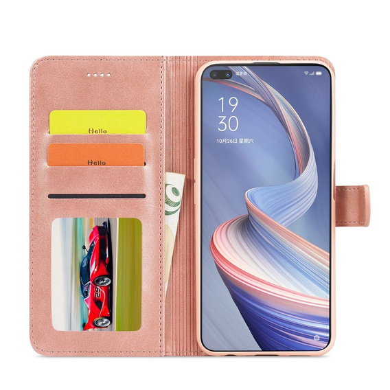 Klapkové puzdro pre Oppo Reno 4 Z 5G, LC.IMEEKE, ružové rose gold