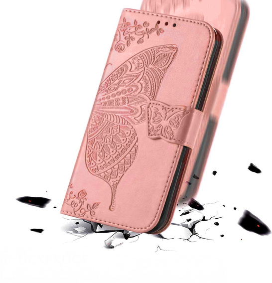 Klapkové puzdro pre Honor 400 Lite, Butterfly, ružové rose gold