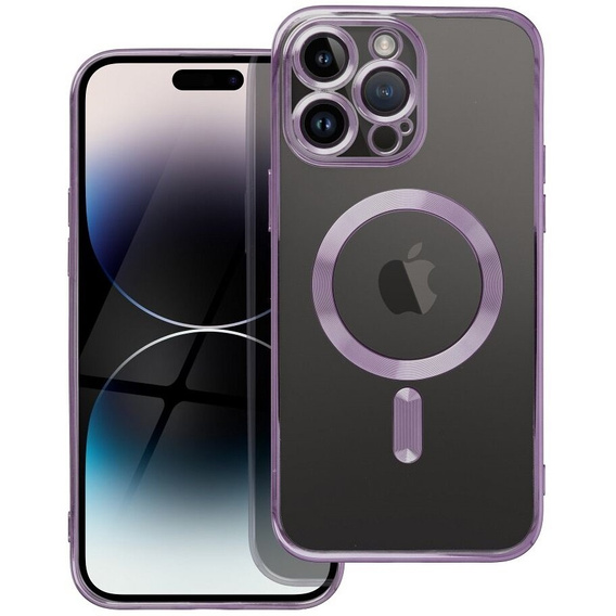 Puzdro pre iPhone 16 Pro, Electro MagSafe, fialové + sklo na displej