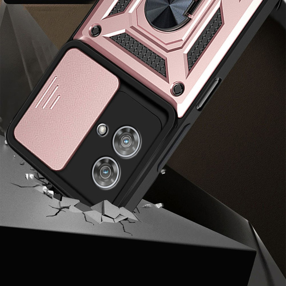 Obal na mobil pre Motorola Edge 40 Neo, CamShield Slide, ružové rose gold